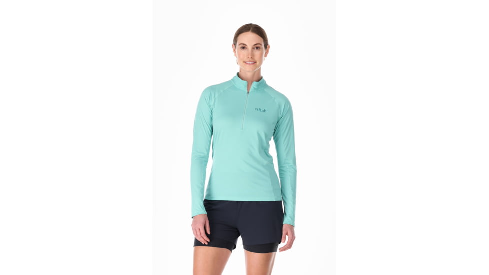Rab Sonic Long Sleeve Zip - Womens, Meltwater, 10, QBL-04-MEL-10