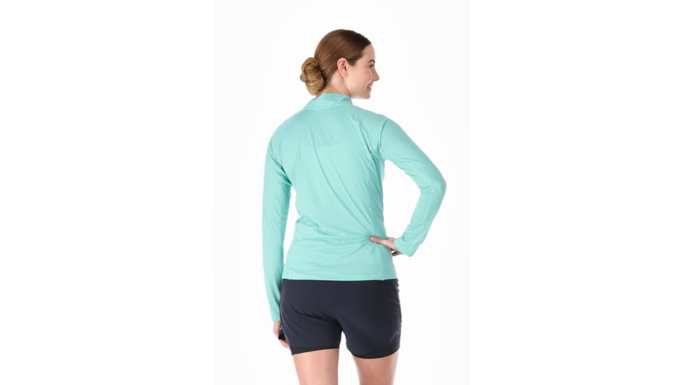 Rab Sonic Long Sleeve Zip - Womens, Meltwater, 10, QBL-04-MEL-10