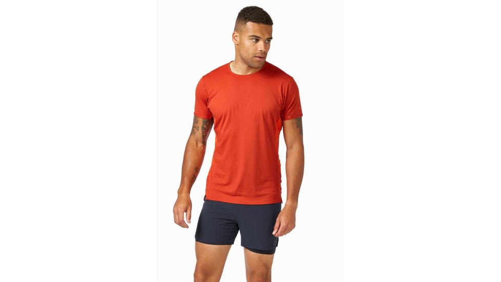 Rab Sonic Ultra Tee - Mens, Red Clay/Firecracker, Large, QBL-18-RFC-LRG