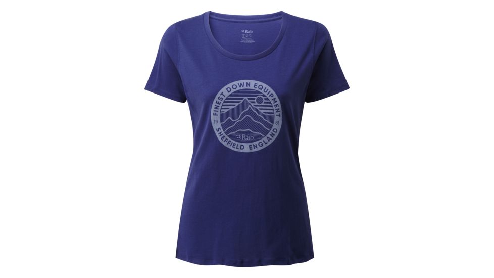 Rab Stance 3 Peaks Short Sleeve Tee - Womens, Blueprint, 12, QCB-11-BP-12