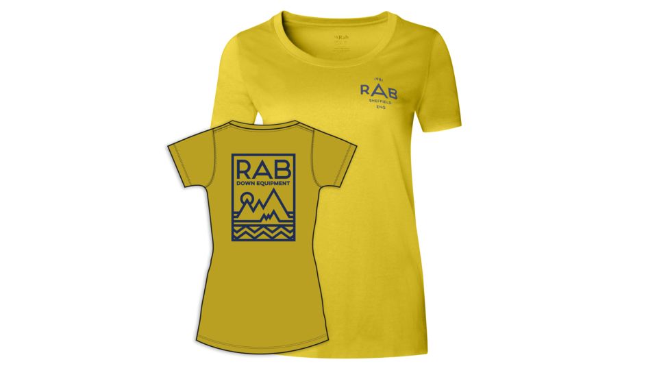 Rab Stance Geo Short Sleeve Tee - Womens, Sulphur, 12, QCB-12-SU-12