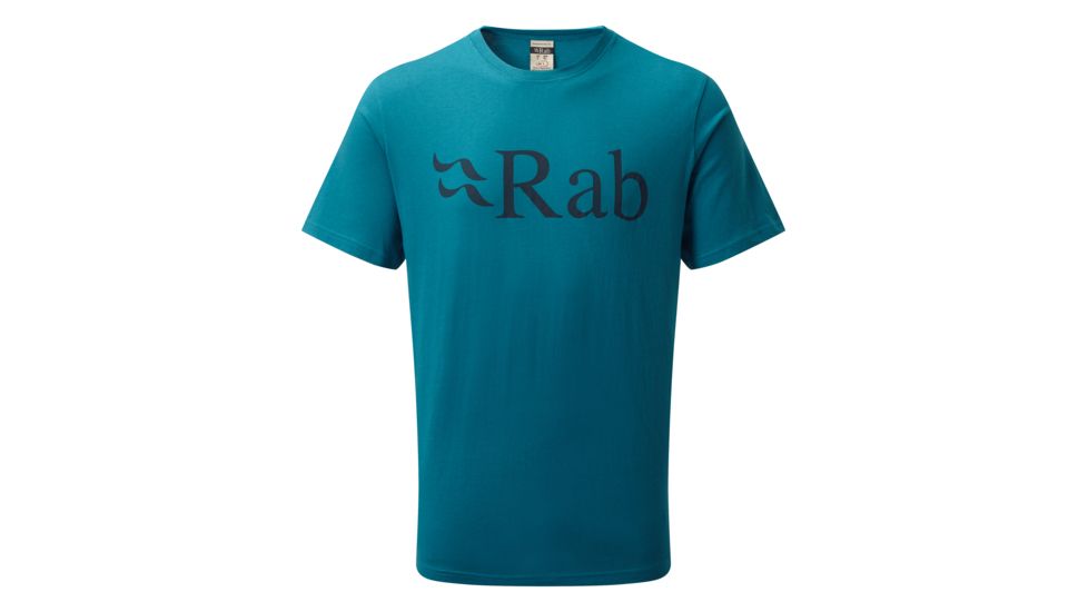 Rab Stance Logo Short Sleeve Tee - Men's, Azure, Medium, QCB-08-AZ-M
