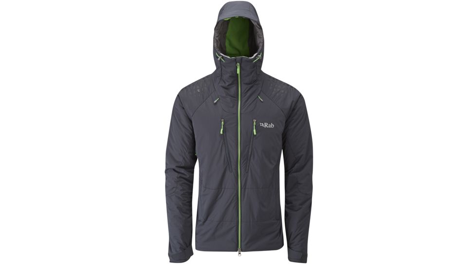 DEMO, Rab Mens Strata Guide Jacket, Ebony/Wasabi/Zinc, Large, QIN-94-EB-L-DEMO
