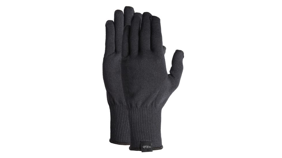 Rab Stretch Knit Glove, Black, Large, QAG-84-BL-L