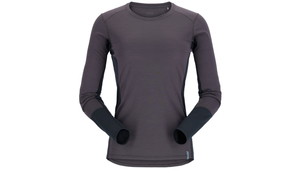 Rab Syncrino Base LS Tee - Womens, Graphene, Extra Large, QBL-33-GRH-16