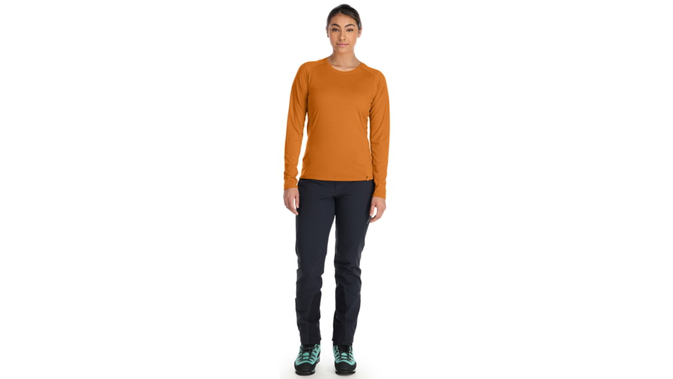 Rab Syncrino Base LS Tee - Womens, Marmalade, Large, QBL-33-MAM-14
