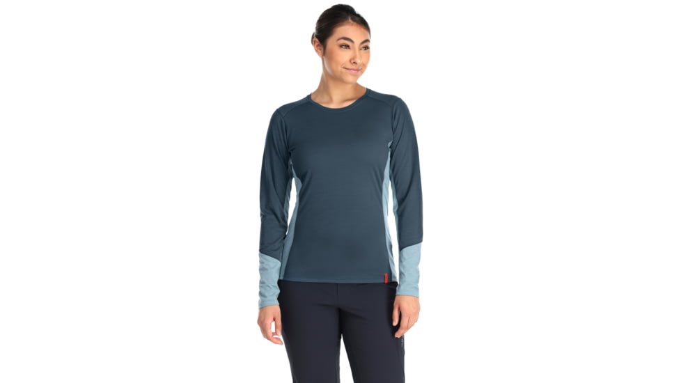 Rab Syncrino Base LS Tee - Womens, Orion Blue, Small, QBL-33-ORB-10