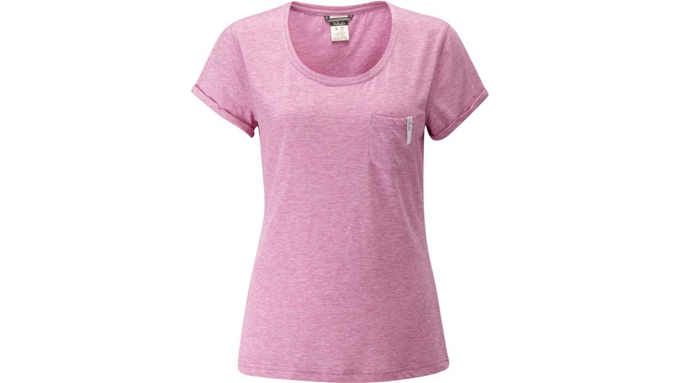 DEMO, Rab Womens Topo Tee, Rose Marl, 12, QBT-92-RM-12-DEMO