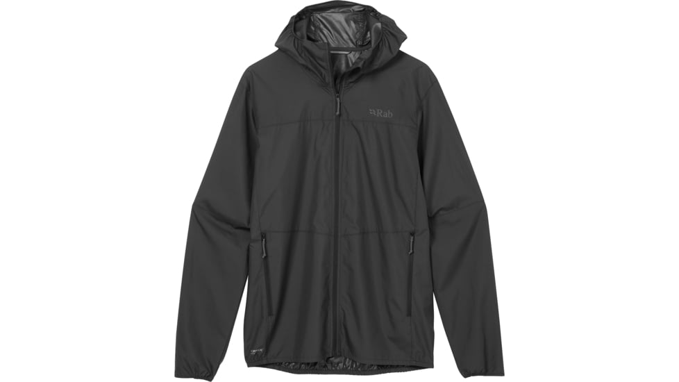Rab Windgather Hooded Jacket - Men's, Black, Large, QWS-84-BLK-LRG