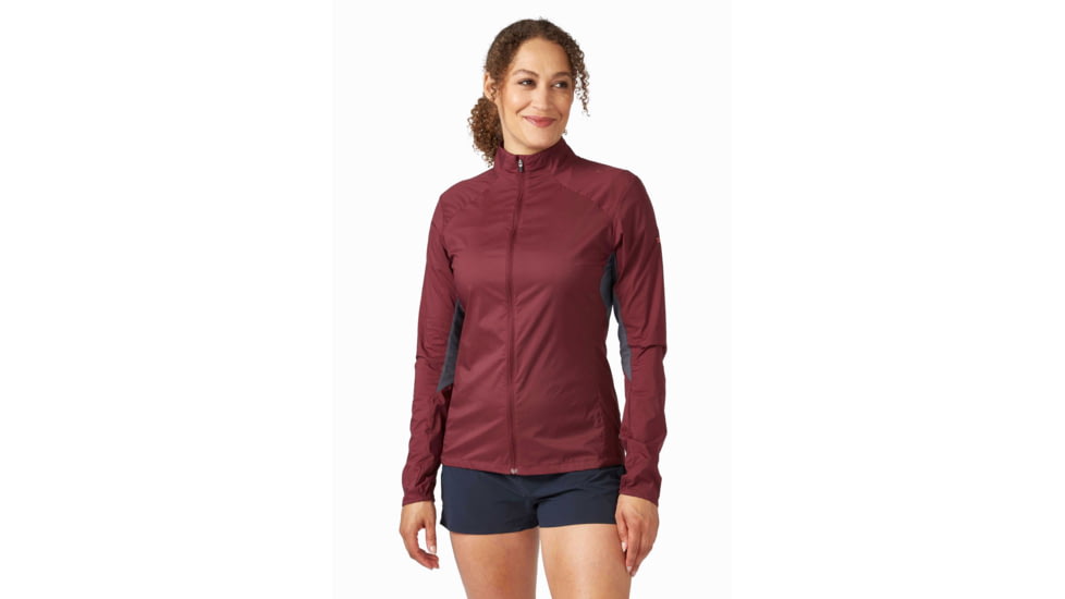 Rab Windveil Jacket - Womens, Deep Heather/Graphene, 14, QWS-69-DHG-14