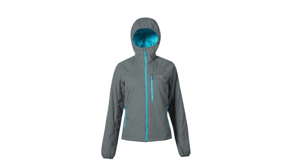 Rab Women's Endurance X Hoodie, Dark Slate/Peacock, Size 16, QXI-23-DS-16