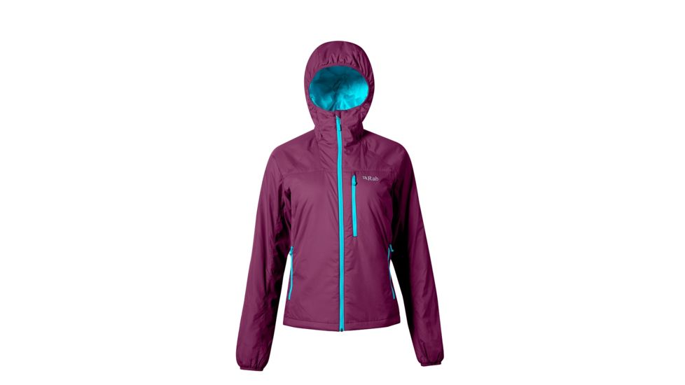 Rab Women's Endurance X Hoodie, Wineberry/Lt Peacock, Size 08, QXI-23-WI-08