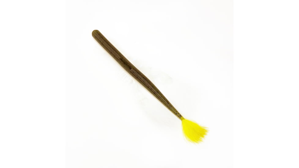 Rabid Baits Shaker Worm 6" Straight Tail Worm Green Pumpkin Yellow, SW6-040