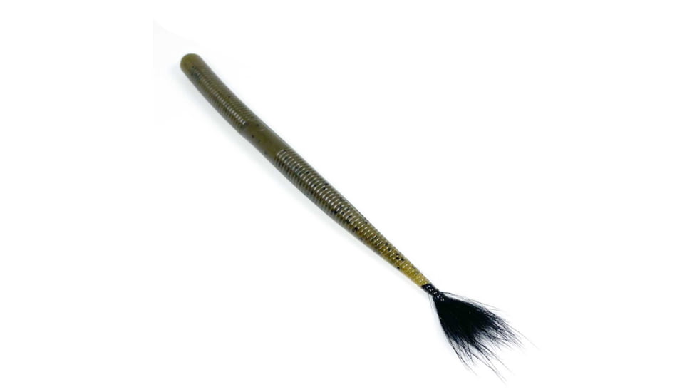 Rabid Baits Shaker Worm Straight Tail Worm, 6in, Green Pumpkin Black, SW6-011