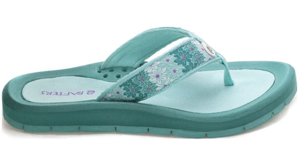 Pacific Flip Flowers Sandal - Kids-Aqua Multi-1 Youth