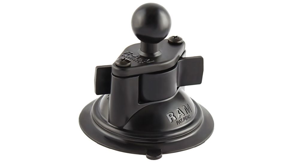 Ram Mounts 3.3 in Diameter Suction Cup Base w/ B Size 1 in Ball, Black RAM-B-224-1U