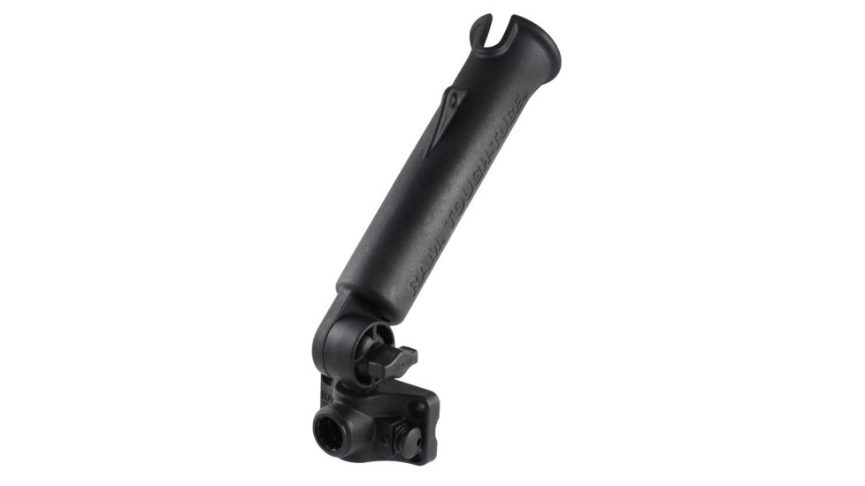 Ram Mounts RAM Tough-Tube Fishing Rod Holder with Combination Bulkhead/Flat Surface Base &amp; Plunger, Black 84121.01.100