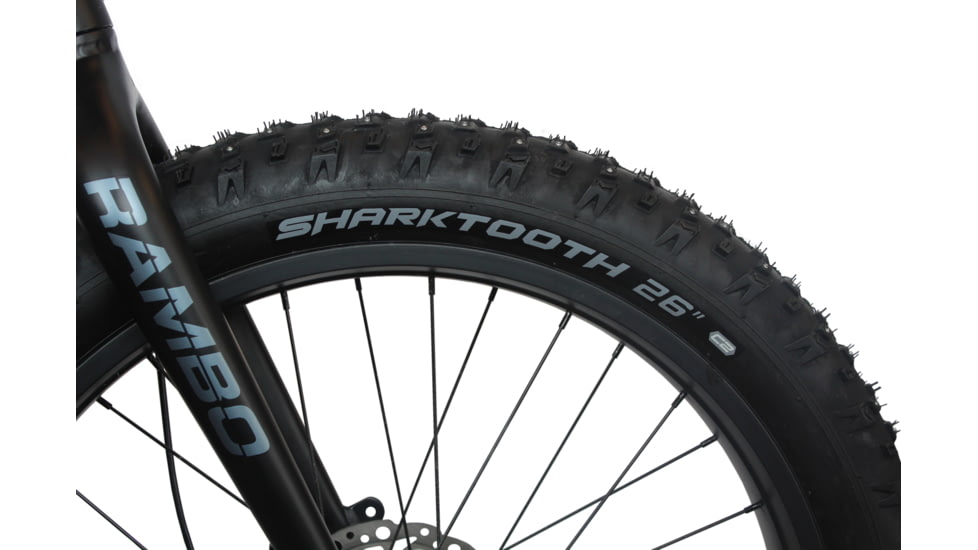 Rambo Bikes Arisun Sharktooth 26x4in Folding Studded Tire, Black, RP-25-09-01
