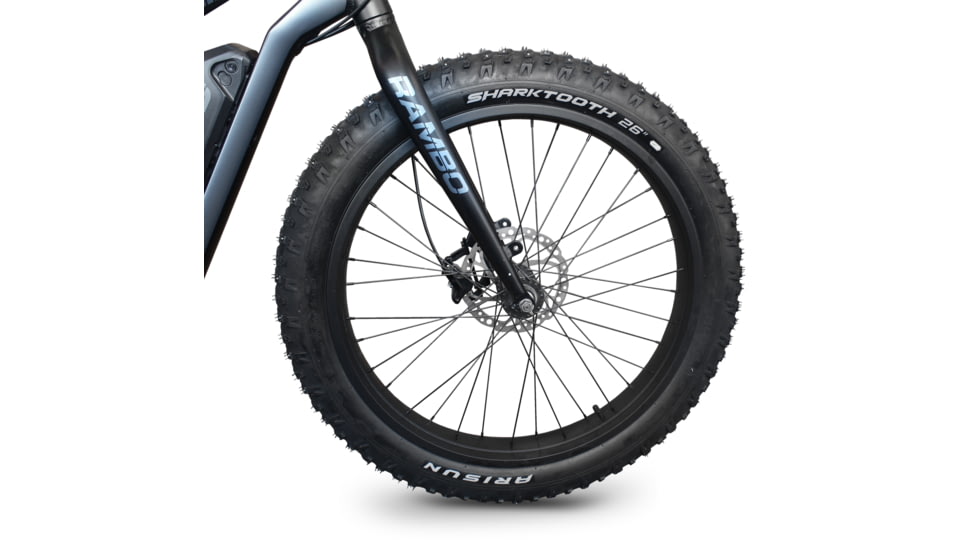 Rambo Bikes Arisun Sharktooth 26x4in Folding Studded Tire, Black, RP-25-09-01