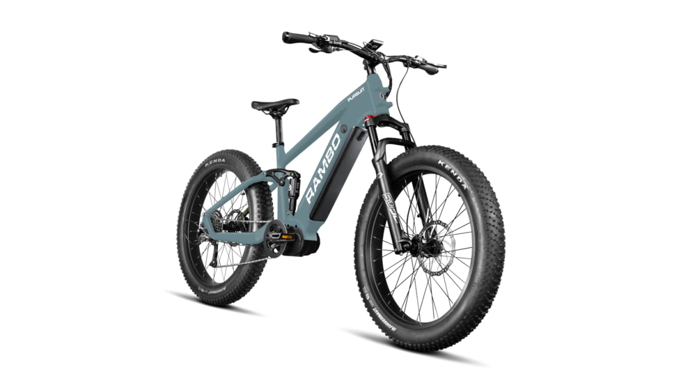 Rambo Bikes PURSUIT 2.0 750W Full Suspension Electric Bike, Grey, 19 in, R750P-FS-GY