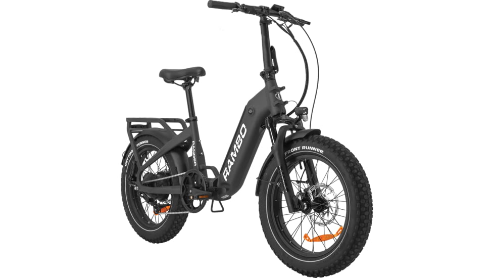 Rambo Bikes Ranger Folding E-Bike, Matte Black, Small, RAN-BK