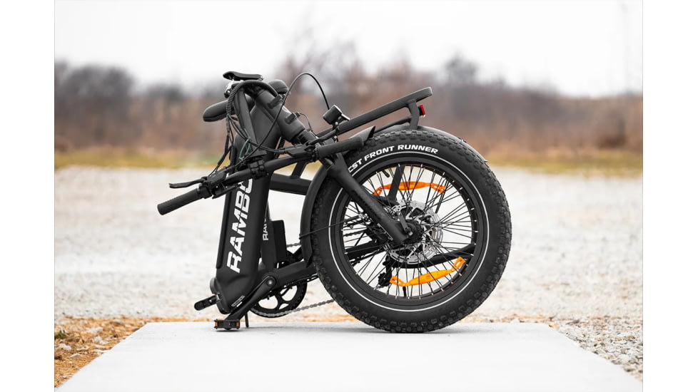 Rambo Bikes Ranger Folding E-Bike, Matte Black, Small, RAN-BK