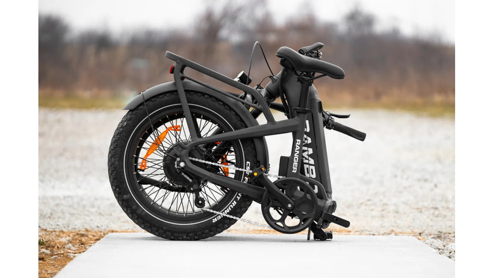 Rambo Bikes Ranger Folding E-Bike, Matte Black, Small, RAN-BK