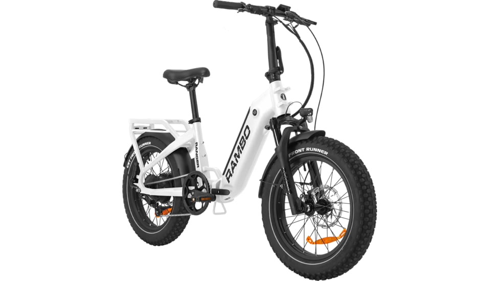 Rambo Bikes Ranger Folding E-Bike, Shiny White, Small, RAN-WH