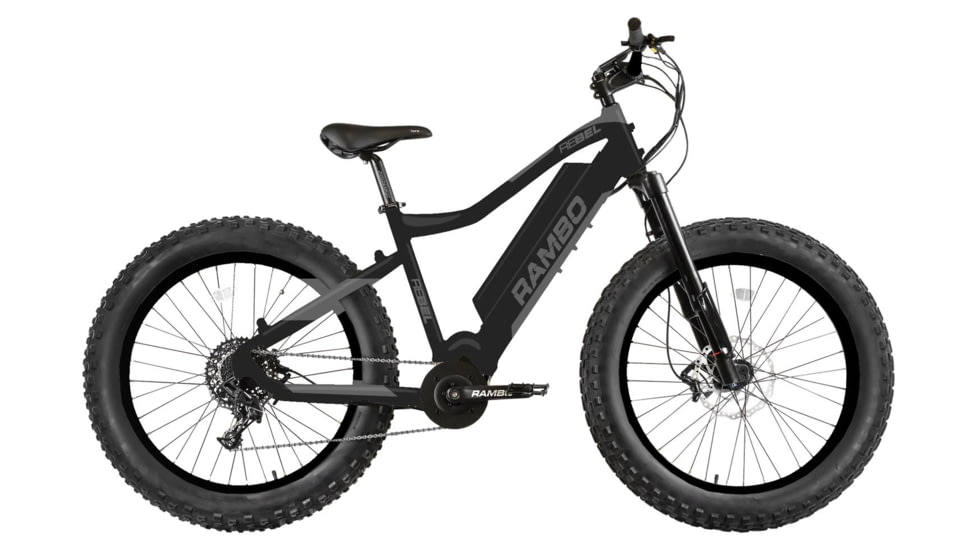 Rambo Bikes REBEL 1000W Full Frame Electric Bike, Matte Black/Grey, 19 in, 1000 XP-BGY
