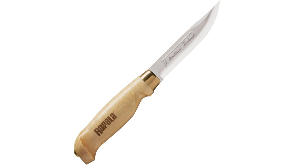Rapala Birch Collection Clip Point Fixed Blade Knife, 4.5in, German Steel, Clip Point, Birch Wood Handle NK26293