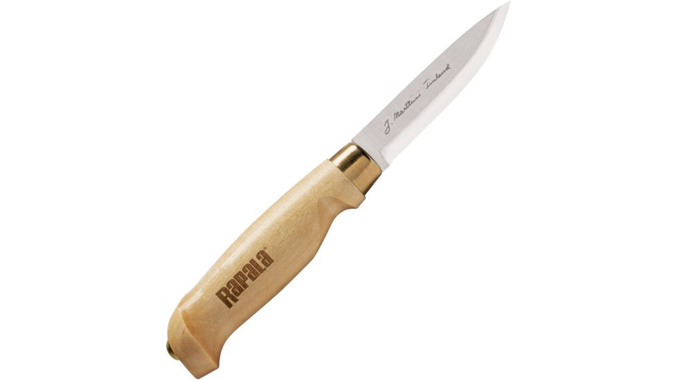 Rapala Birch Collection Drop Point Fixed Blade Knife, 3.75in, German Steel, Drop Point, Birch Wood Handle NK26292