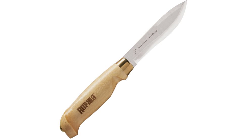 Rapala Birch Collection Skinner Fixed Blade Knife, 4.5in, German Steel, Birch Wood Handle NK26294