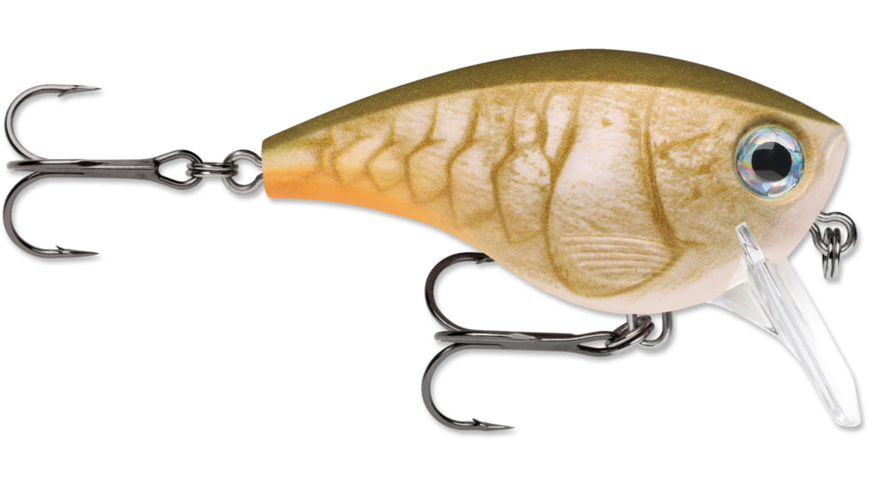 Rapala BX Big Brat Crankbait, Hard Flash, Square Bill 2.75in, 3/4 oz, 6ft, 3 Hooks, Bone Craw, BXBB06BOC