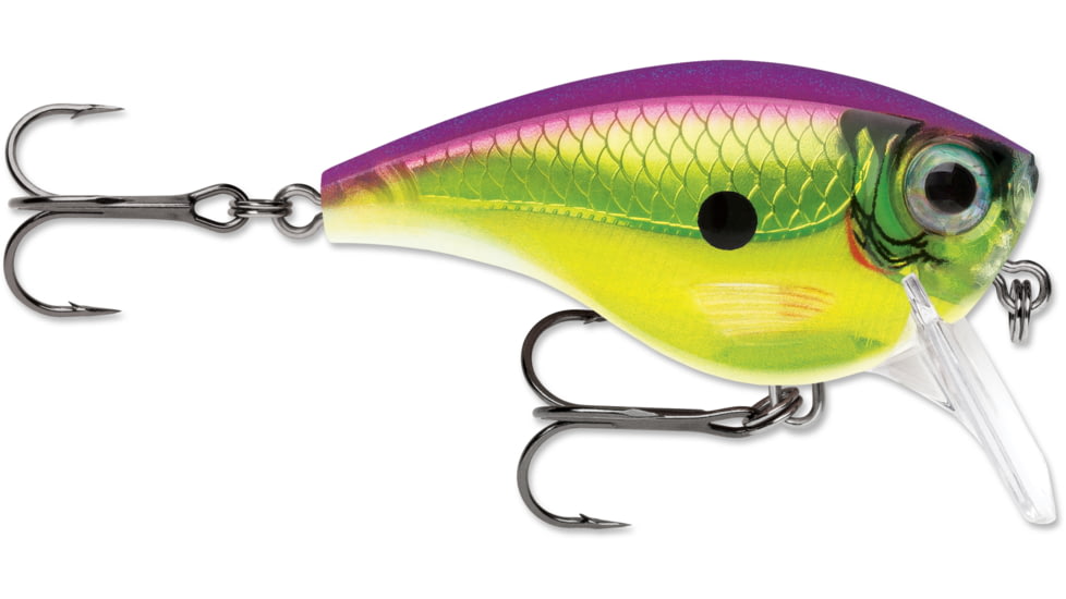 Rapala BX Big Brat Crankbait, Hard Flash, Square Bill 2.75in, 3/4 oz, 6ft, 3 Hooks, Rock Solid, BXBB06ROC