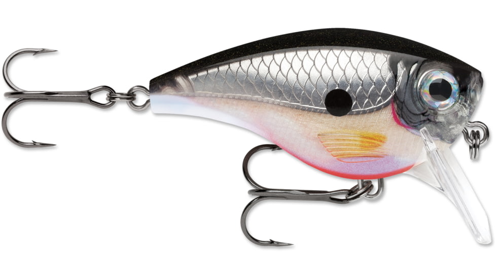 Rapala BX Big Brat Crankbait, Hard Flash, Square Bill 2.75in, 3/4 oz, 6ft, 3 Hooks, Silver, BXBB06S
