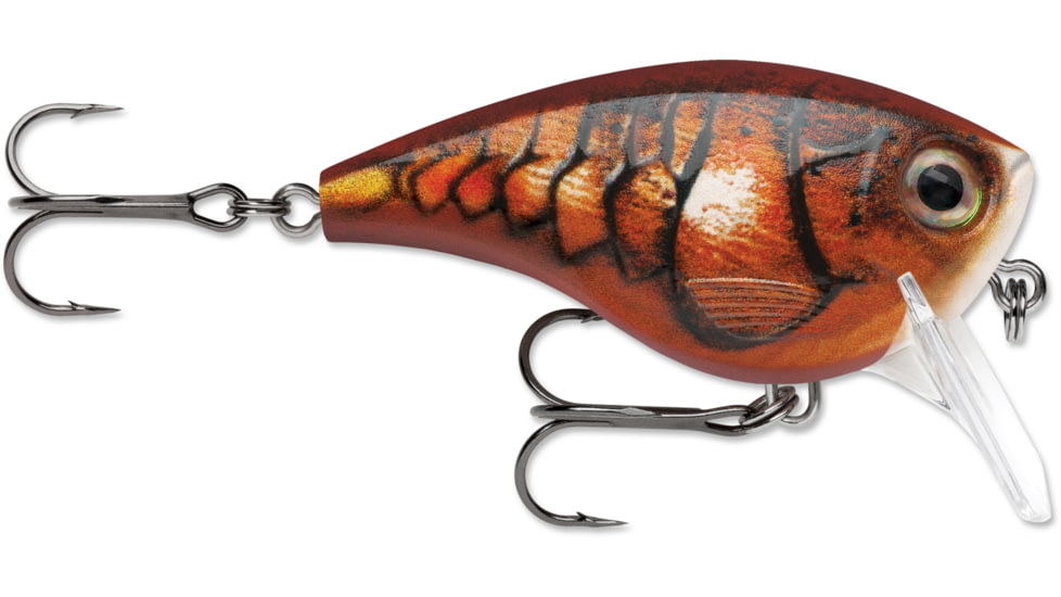 Rapala BX Mid Brat 05 Balsa Core, 2.5in, 7/16 oz Running Depth 5ft, VMC 4 Trebles, Blaze, BXMB05BLZ