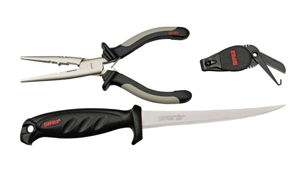 Yo-Zuri Rapala Plier Combo 6-1/2in, Fillet w/Sheath/Clipper, Plier, RTC6P136C