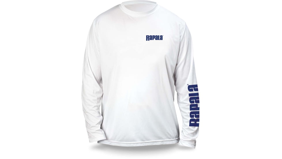 Rapala Core Long Sleeve Shirt, White Blue, Large, RCLS9014L