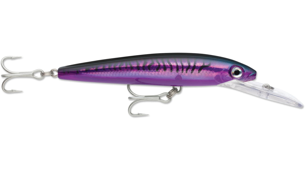 Rapala Husky Magnum Trolling Stickbait, Floating 6-1/4", 2-3/8 oz, 25 Ft, #4/0 Hooks, Purple Mackeral, HMAG25PM