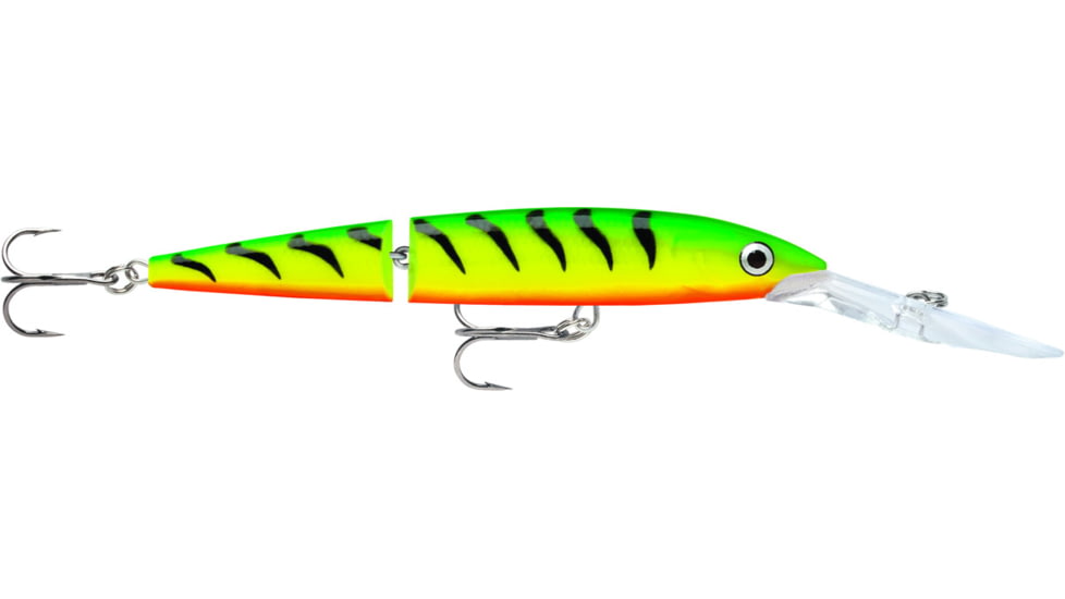 Rapala Jointed Deep Husky Jerk, Suspending, Firetiger, 4 3/4in, 1/2oz, JDHJ12FT