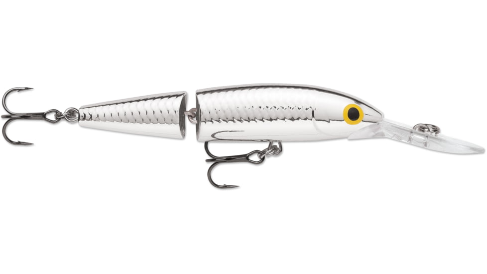 Rapala Jointed Deep Husky Jerk, Suspending, Pure Chrome, 3-1/8in, 3/16oz, JDHJ08PCH