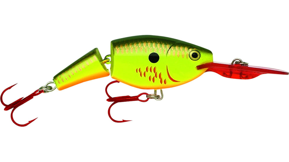 Rapala Jointed Shad Rap Crankbait, 2.75ft, 1/2oz, Floating, Bleeding Hot Olive, JSR07BHO