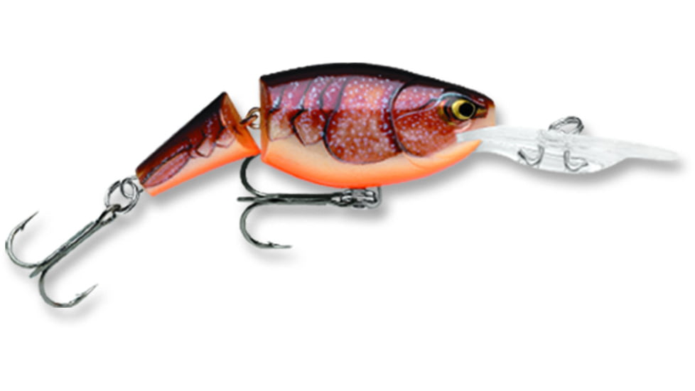 Rapala Jointed Shad Rap Crankbait, 2.75ft, 1/2oz, Floating, Brown Crawdad, JSR07BCW