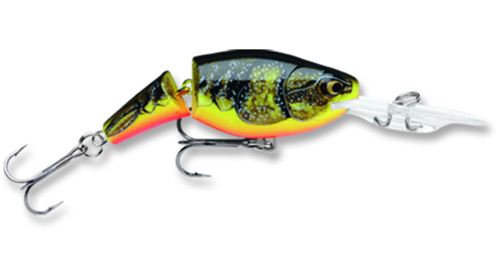Rapala Jointed Shad Rap Crankbait, 2.75ft, 1/2oz, Floating, Fire Crawdad, JSR07FCW