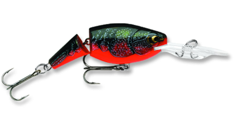 Rapala Jointed Shad Rap Crankbait, 2.75ft, 1/2oz, Floating, Red Crawdad, JSR07RCW