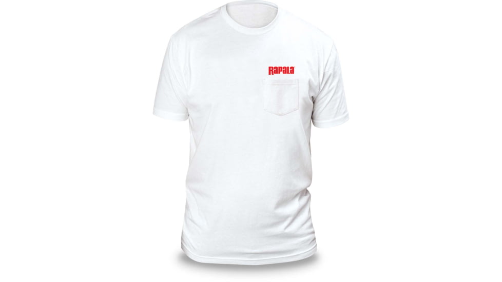Rapala Next Level T Shirt, White / Left Pocket Red Logo, Medium, RNLT9040M