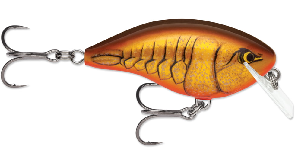 Rapala OG Rocco 05, 3/8 oz Running Depth 5', #4 Treble Hooks Dark Brown Crawdad, OGR05DCW