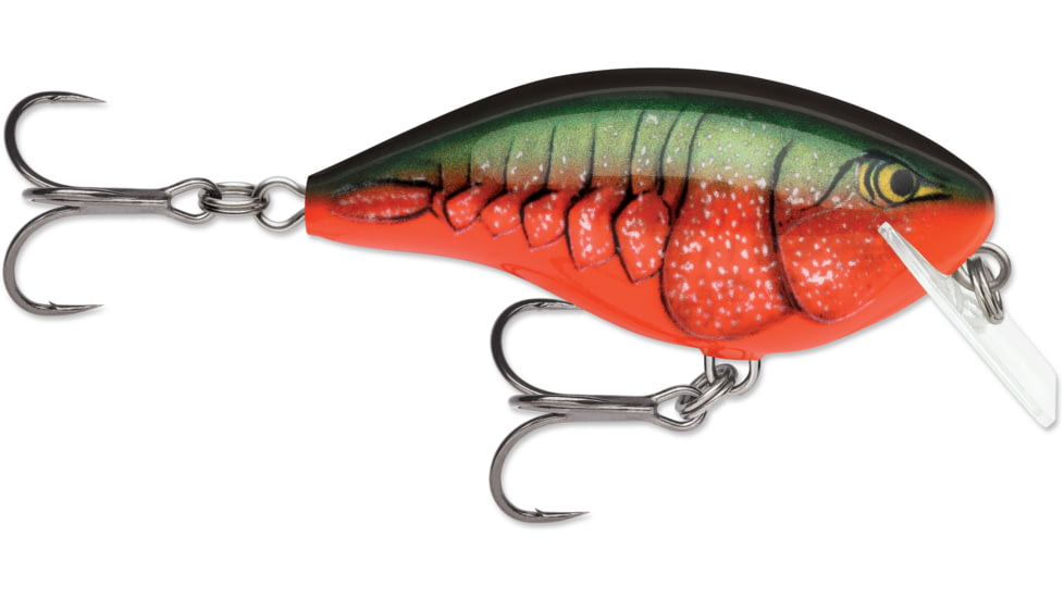Rapala OG Rocco 05, 3/8 oz Running Depth 5', #4 Treble Hooks Red Crawdad, OGR05RCW
