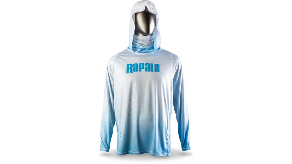 Rapala Performance Hood with Neck Gaiter, White Blue, Extra Large, RPHNG21XL