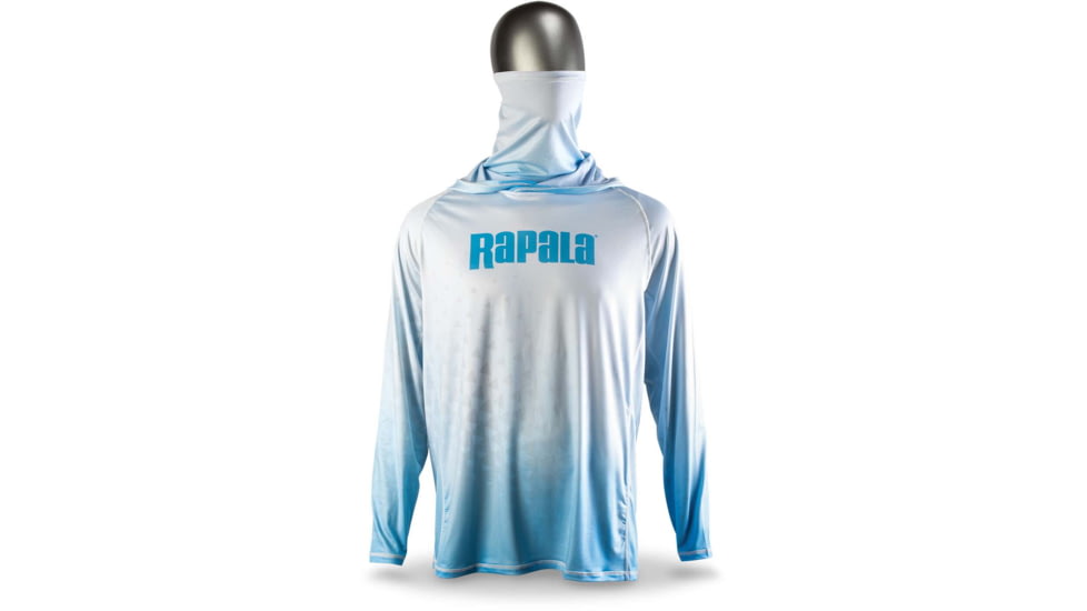 Rapala Performance Hood with Neck Gaiter, White Blue, Extra Large, RPHNG21XL